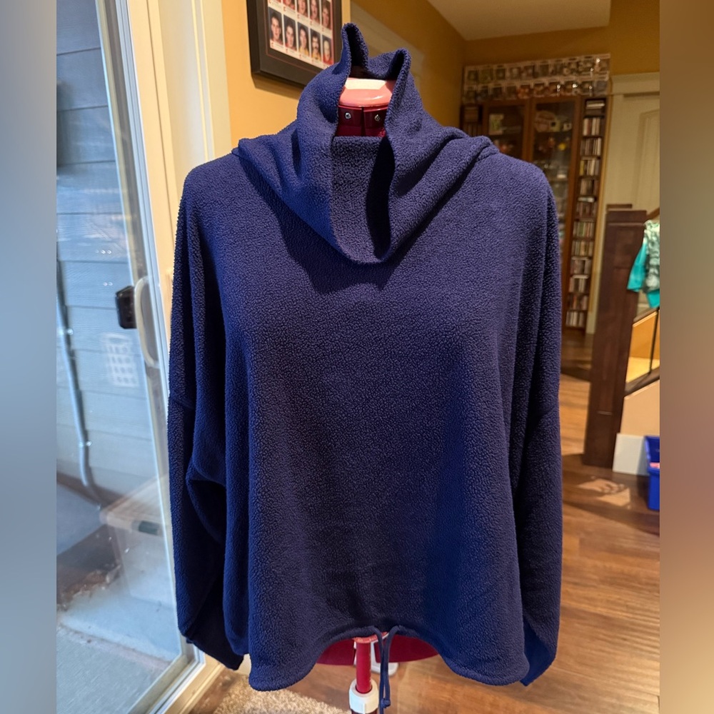 Fleece Turtleneck with Tie at Waist